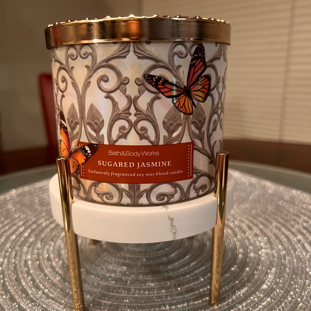Bath and Body Works Sugared Jasmine 3 Wick Candle NWT for Spring 2026